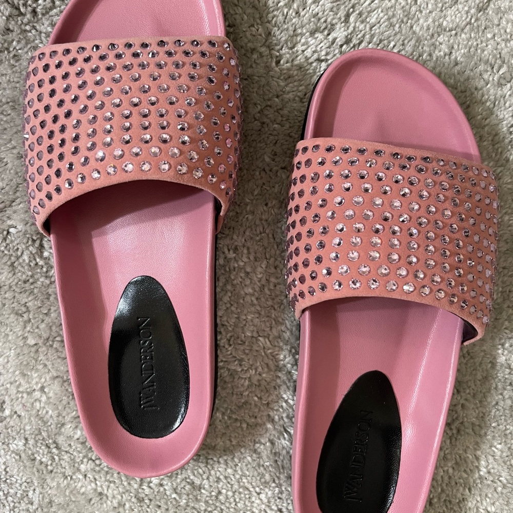 JW Anderson Pink Glistening crystals sandals.